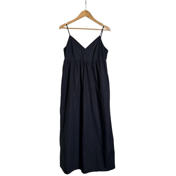 Quince Organic Cotton Smocked Midi Dress Women’s Black Size Small NWT - Picture 2 of 9